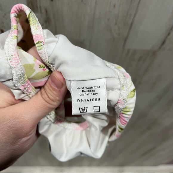 Sweethoney Pink Floral Swimsuit Bathing Suit Bottoms Side Tie - Picture 6 of 7